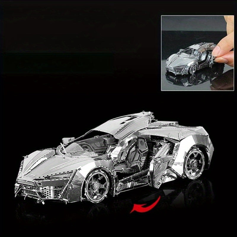 3D Car Metal Model Puzzle for Adults - DIY 3D Metallic Kit for Home Decor