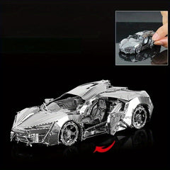3D Car Metal Model Puzzle for Adults - DIY 3D Metallic Kit for Home Decor