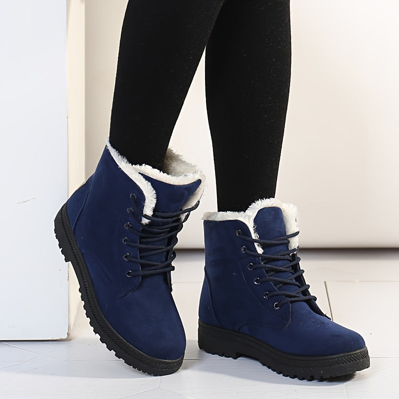 Women's Non Slip Lace Up Outdoor Boots Warm Hiking Boots