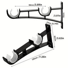 Heavy Duty Curtain Rod Brackets - Double Rod Holder Hooks - Supports Up To 50kg