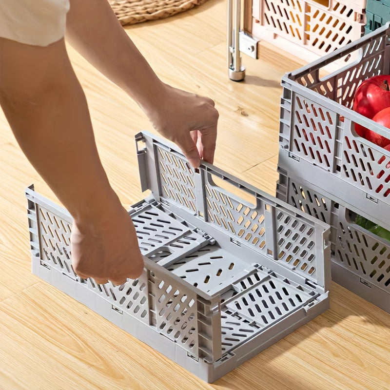 Plastic Folding Storage Basket Large Capacity Organizer Container