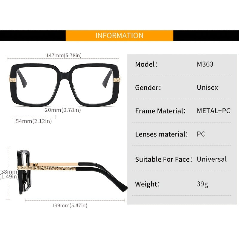 Thick Square Frame Glasses For Women Spectacles Lens Colorful Glasses