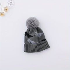 Dinosaur Knitted Hat with Ear Protection for Baby Boys and Girls