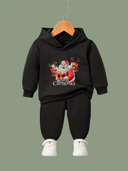 Girls 2pc Santa Claus Hooded Sweatshirt & Sweatpants Set