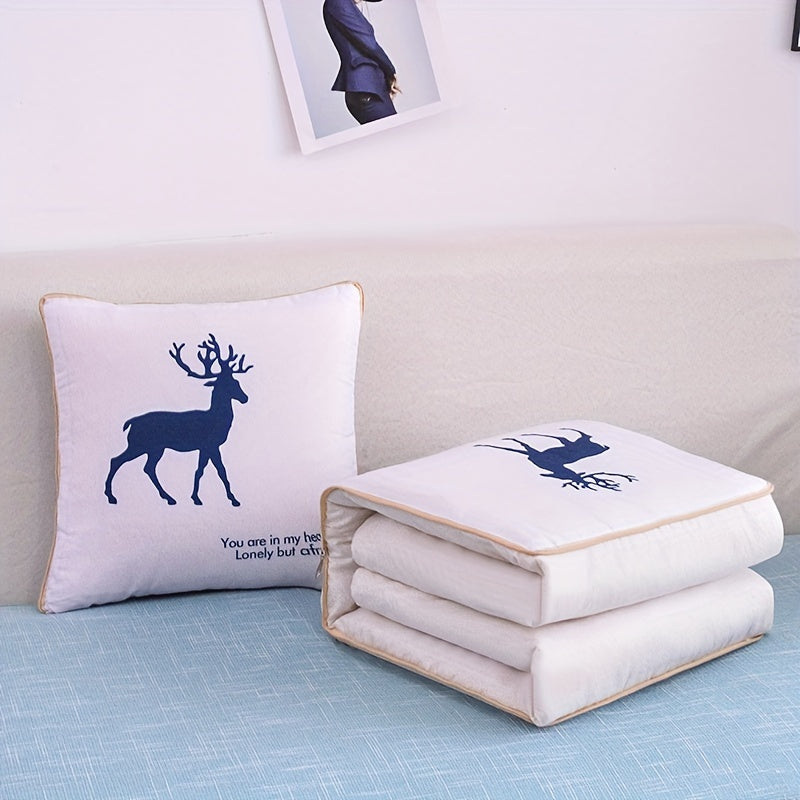 2 In 1 Pillow Blanket Portable Folding Blanket Car Interior Cushion Pillow