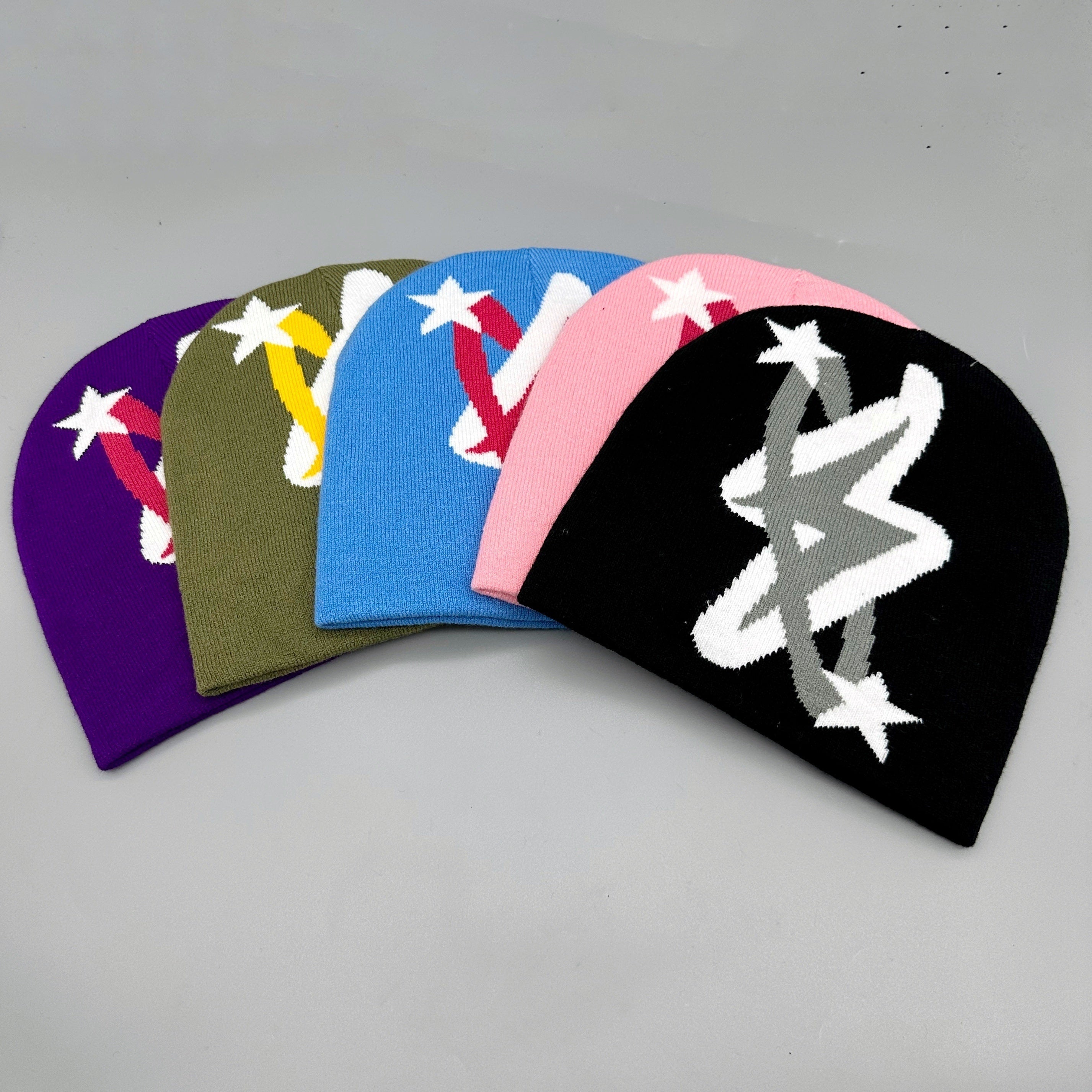 Y2K Letter Jacquard Unisex Beanie Hip Hop Candy Knitted Hat