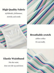 7pcs Striped Pantie Colorblock Stretchy Intimates Panties Women's Lingerie