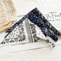 Paisley Print Head Scarf Triangle Bandana Hairband Elastic Headwrap
