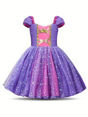 Girls Princess Dress Tulle Bow Holiday Party Prom Costume Kids Clothes