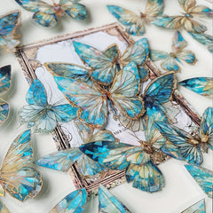20pcs Ice Crystal Laser Butterfly Stickers for DIY Handbook Mat