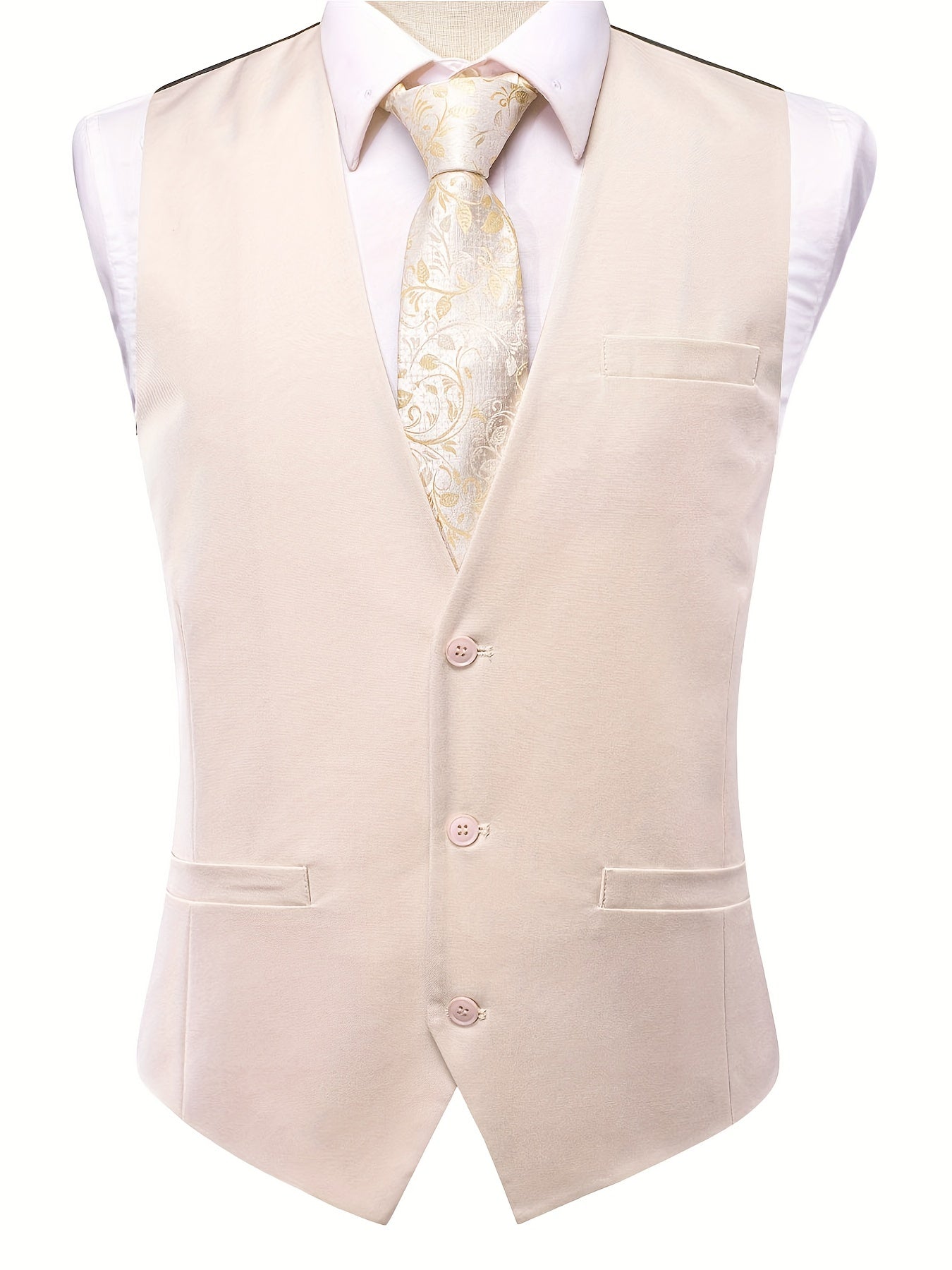 Men's Slim Fit Solid Suit Vest - Business Formal Vest
