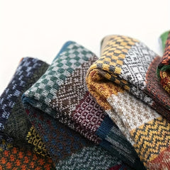 5 Pairs Mixed Outdoor Retro Wool Socks for Autumn and Winter