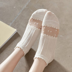 5 Pairs Lace Bubble Mouth Lace Socks Women's Stockings