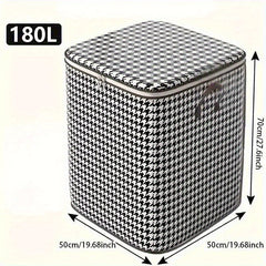 180L Houndstooth Storage Bags Non Woven Fabric Zippered Dust Proof Organizers