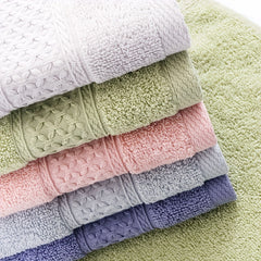 6pcs Solid Towel Set Soft Skin-friendly Cotton Towels for Home Bathroom