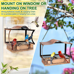 Metal Window Bird Feeder Shockproof Hanging 5.08 cm 1 Detachable Bird Feeders