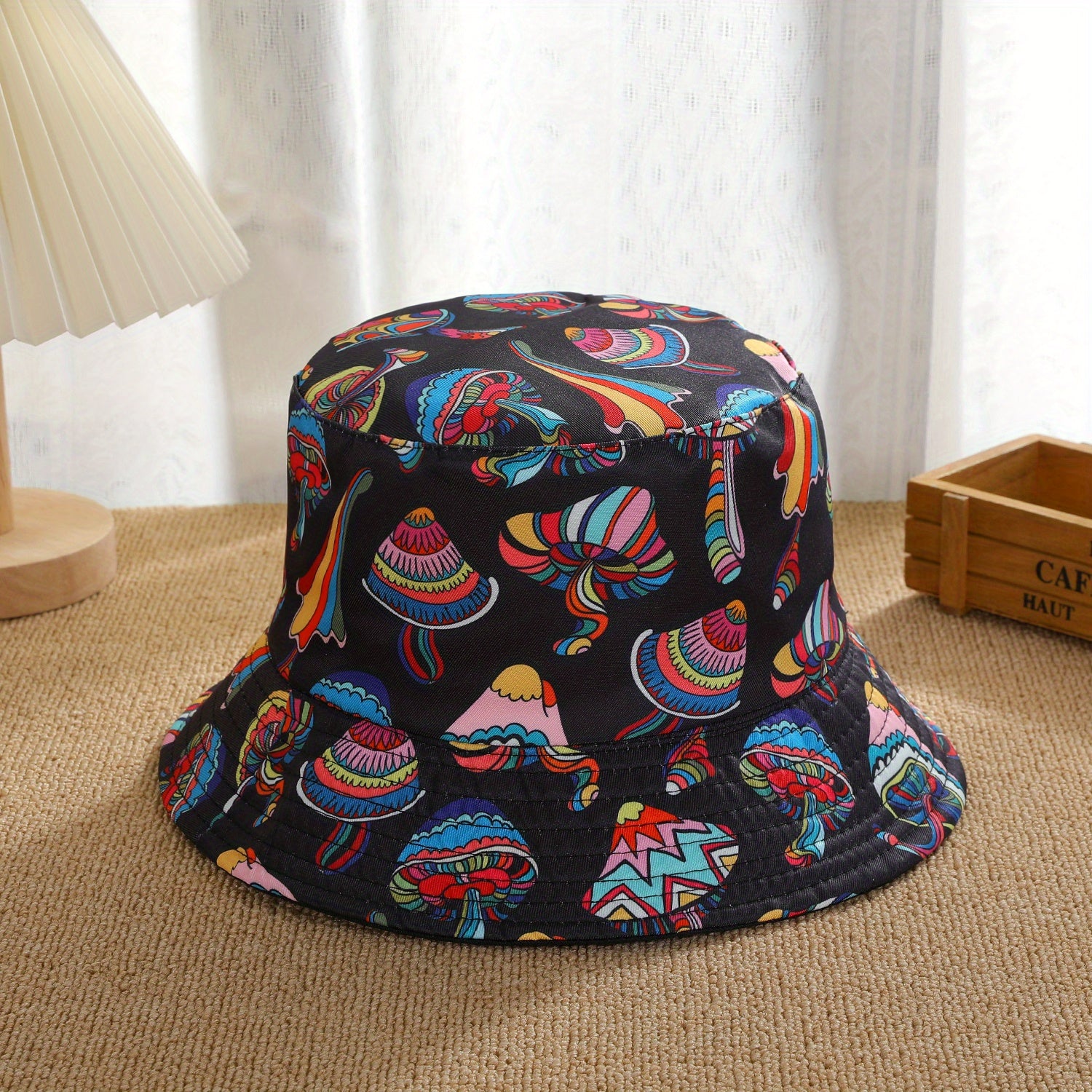 Men's Bucket Hat Mushroom Snail Pattern Lightweight Sunshade