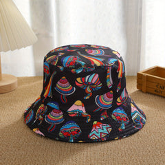 Men's Bucket Hat Mushroom Snail Pattern Lightweight Sunshade