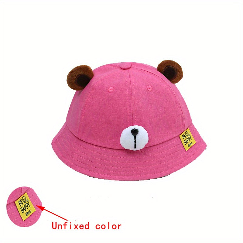 Baby Boys Bear Fisherman's Hat Sunscreen Bucket Cap Outdoor Hiking