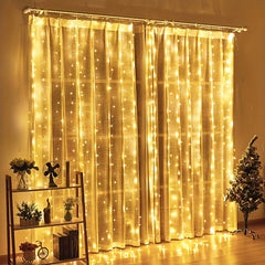 Remote Control LED Christmas Lights Copper Wire Curtain String Fairy Light
