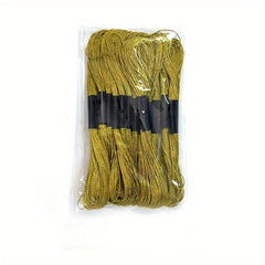 12 Skeins Metallic Embroidery Thread Cross Stitch Threads Golden Silvery