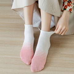 10 Pairs Striped Plaid Socks Breathable Ankle Socks Women's Stockings