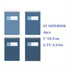 4pcs A7 Spiral Notebooks 80 Sheets