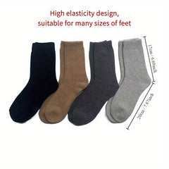 4 Pairs Wool Socks Winter Extra Thick Warm Crew Socks Cashmere Cotton