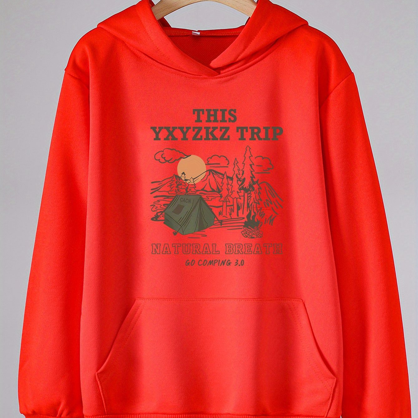Camping Trip Graphic Hoodies Girls Comfy Hooded Sweatshirt With Pocket