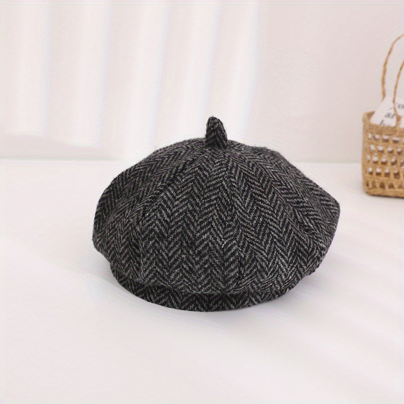 Striped Sun Cap for Kids Girls Newsboy Hat