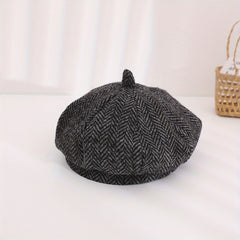 Striped Sun Cap for Kids Girls Newsboy Hat