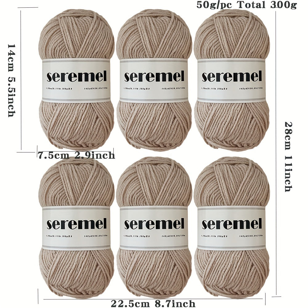 6pcs Acrylic Yarn Crochet Soft Yarn For Crocheting And Knitting 50g pc