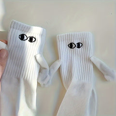 Magnetic Hands Holding Socks - Sweat Absorbing Mid Calf Socks Pair