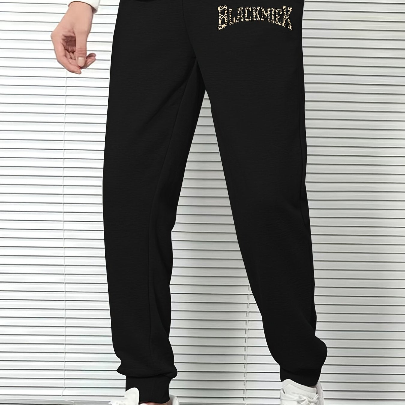 Leopard Letter Pattern Sweatpants Men s Casual Stylish Drawstring Jogger Pants
