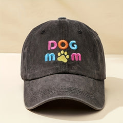 Unisex Sunshade Bucket Hat w/ DOG MOM Embroidery, Double Sided Sun Hat