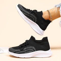 Women's Knit Breathable Low Top Lace-Up Sneakers