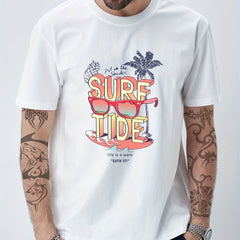 Surf Tide & Sunglasses Print Men's Graphic T-shirt
