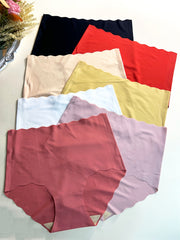 7pcs Scallop Trim Briefs Stretchy Intimates Panties