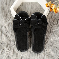 Women's Bowknot Decor Home Slippers Living Room Shoes