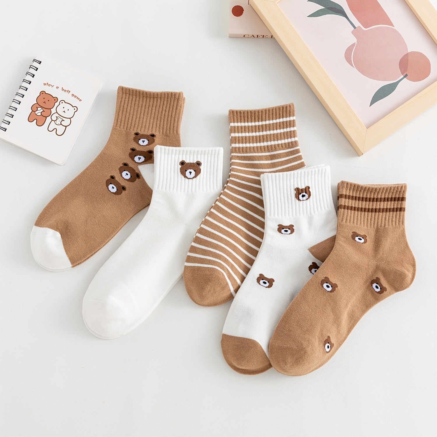 5 Pairs Women's Bear Tube Socks