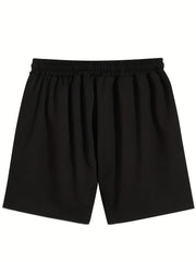Men's Casual Solid Elastic Waist Drawstring Shorts for Summer