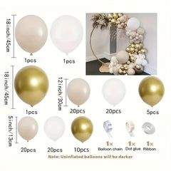 128pcs Golden Balloon Arch Garland Party Decorations