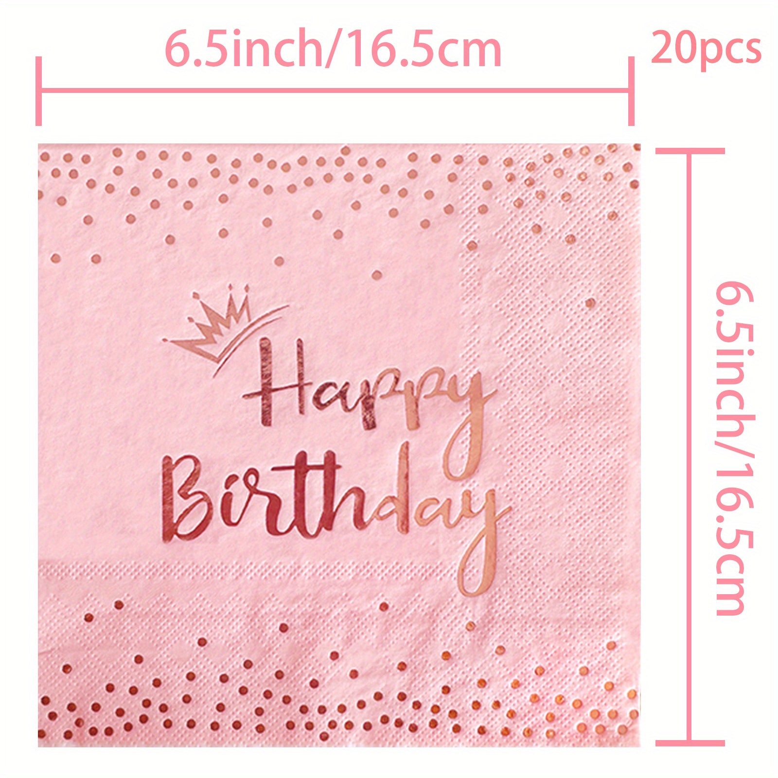 Pink Rose Golden Party Plates Napkins Cups Set for Birthday Decoration