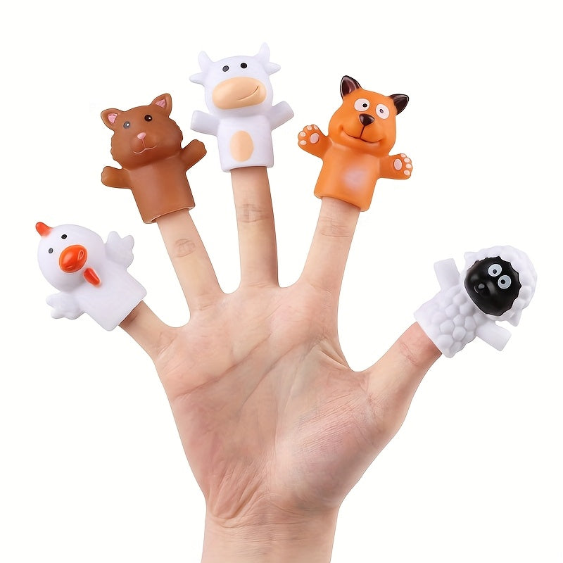 5pcs Finger Puppet Set Forest Animals Farm Figures Toy Boys Girls Party Favors S