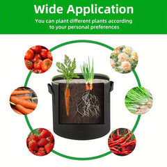 5pcs Aeration Grow Bags Nonwoven Fabric Pots With Handles
