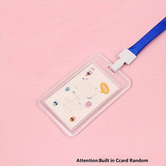Transparent Card Holder With Lanyard Student ID Business Card Holder