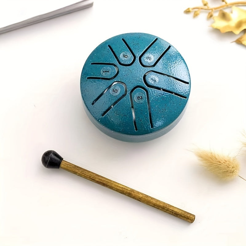 Steel Tongue Drum 7 62 Cm 6 Notes Hand Percussion Instrument Portable Saucer