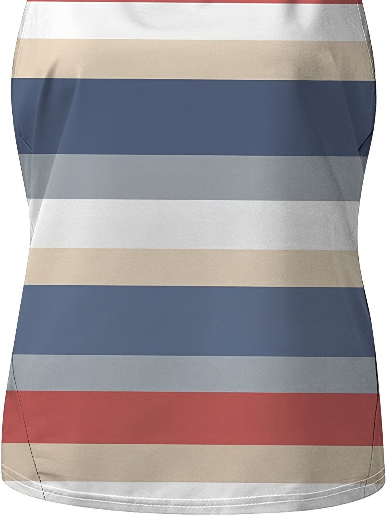 Striped Halter Top Back Lace Up Casual Sleeveless