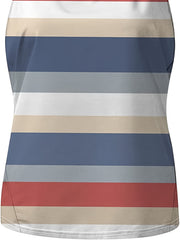 Striped Halter Top Back Lace Up Casual Sleeveless