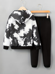 Boys Tie Dye Hoodie Sweatshirt & Sweatpants Set Long Sleeve Casual Kids Clothes